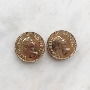 Vintage Canadian Elizabeth II Regina Coin Earrings